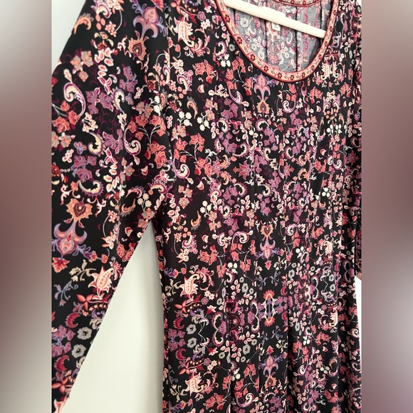 Max Studio Multicolor Boho Floral Dress, Size Large - Picture 6 of 13